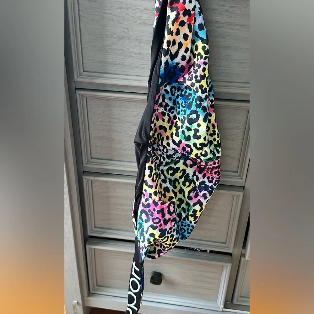 Justice Rainbow Leopard Print Sling Bag Pet Carrier